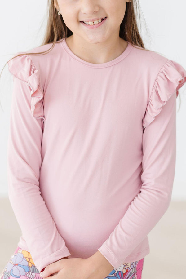 vintage-pink-l-s-ruffle-tee Mila &  Rose - Sophia's Style-Vintage Pink L/S Ruffle Tee-6-12M--1